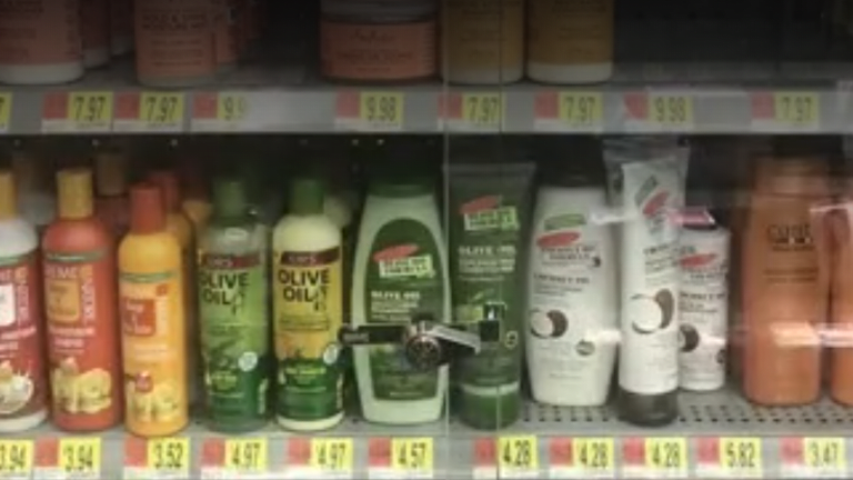 Walmart slammed for locking African American hair products in